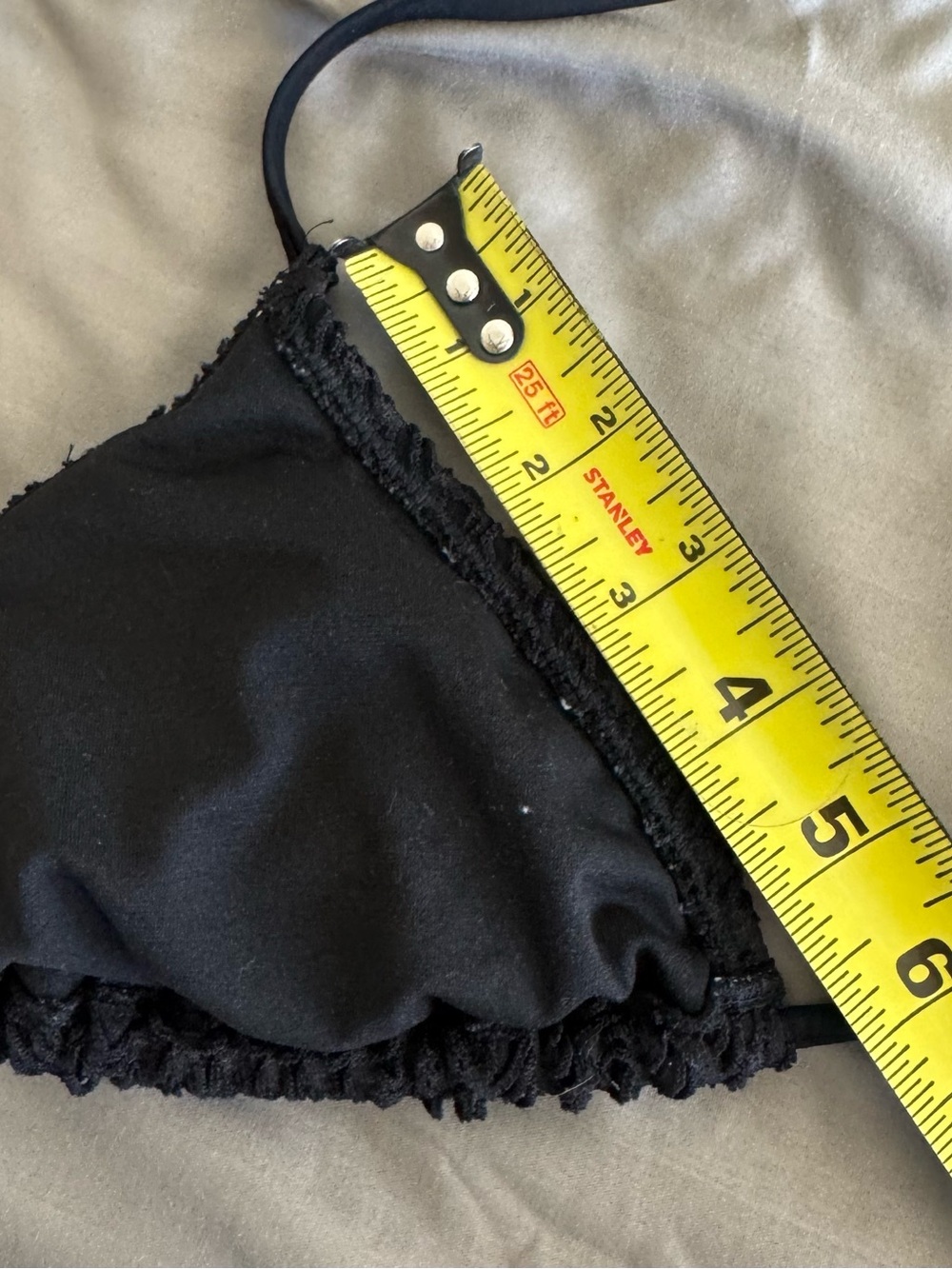 Roxy Black Swim Label Top Crochet, Gold ROXY on outside - Picture 9 of 9